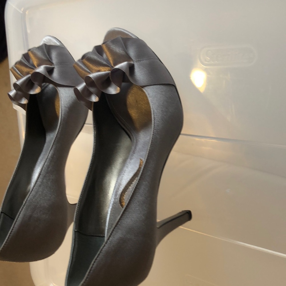 Ladies dress open-toe pumps, worn once.